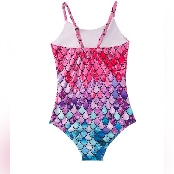 Girls One Piece Swimsuits Blue Pink Sport Halter Swimwear Bathing Suit 12y - Picture 2 of 3